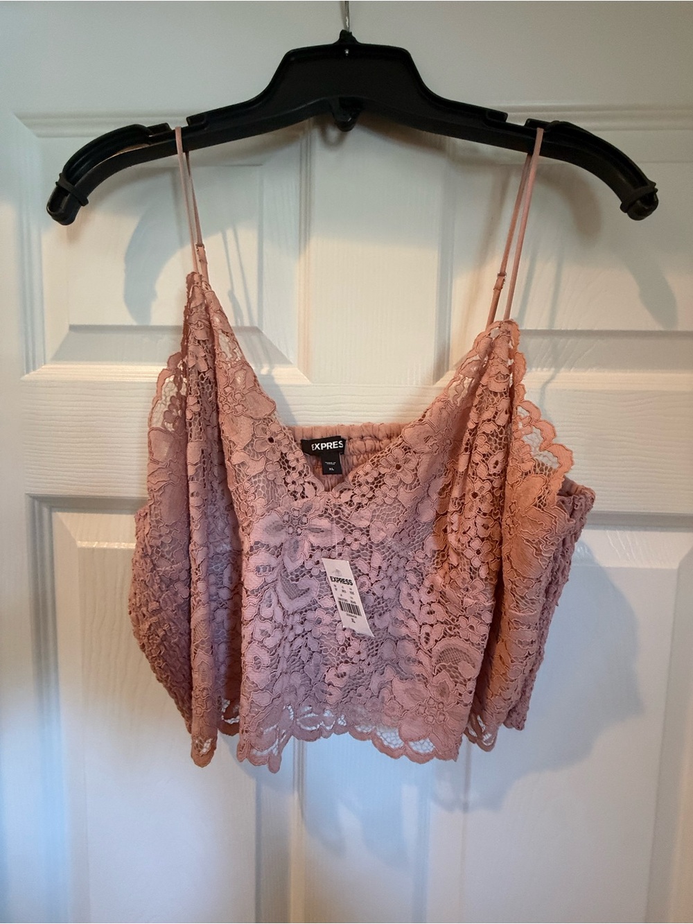 Express Mauve Pink Lace Camisole with Adjustable Straps